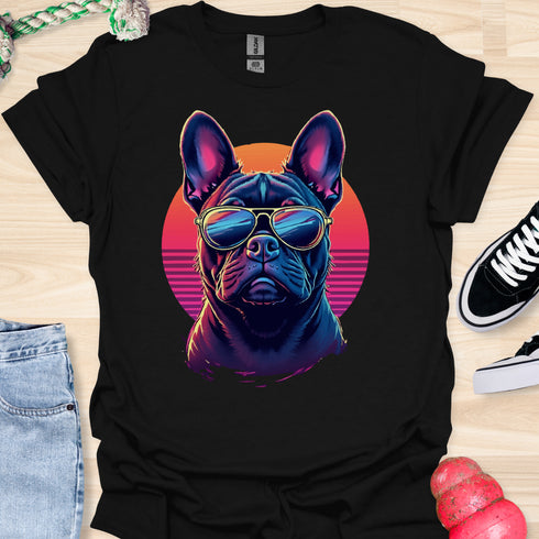 Retro Frenchie with Sunglasses - V1 - Retro One T-Shirt